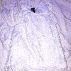 Formal wear all white lace no sleeved shirt